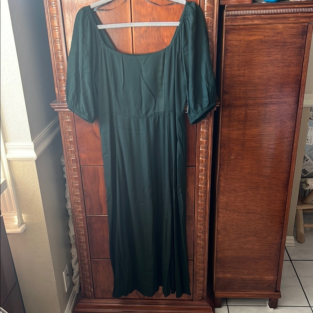 Old Navy Dark Green Long Sleeve Dress